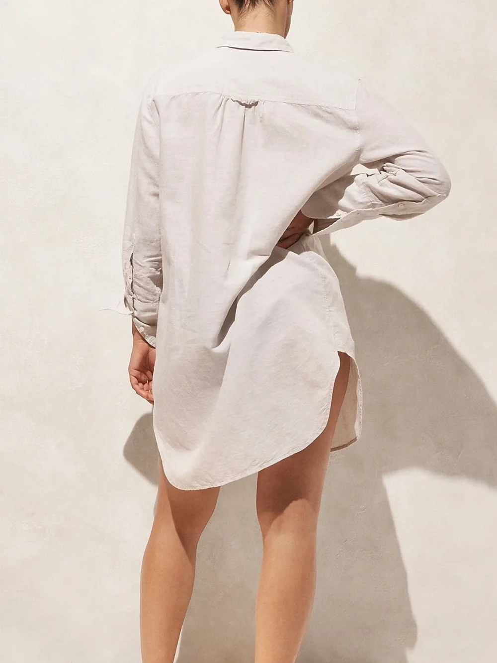 J. Crew White Linen Button-Front Swim Cover-Up Shirt